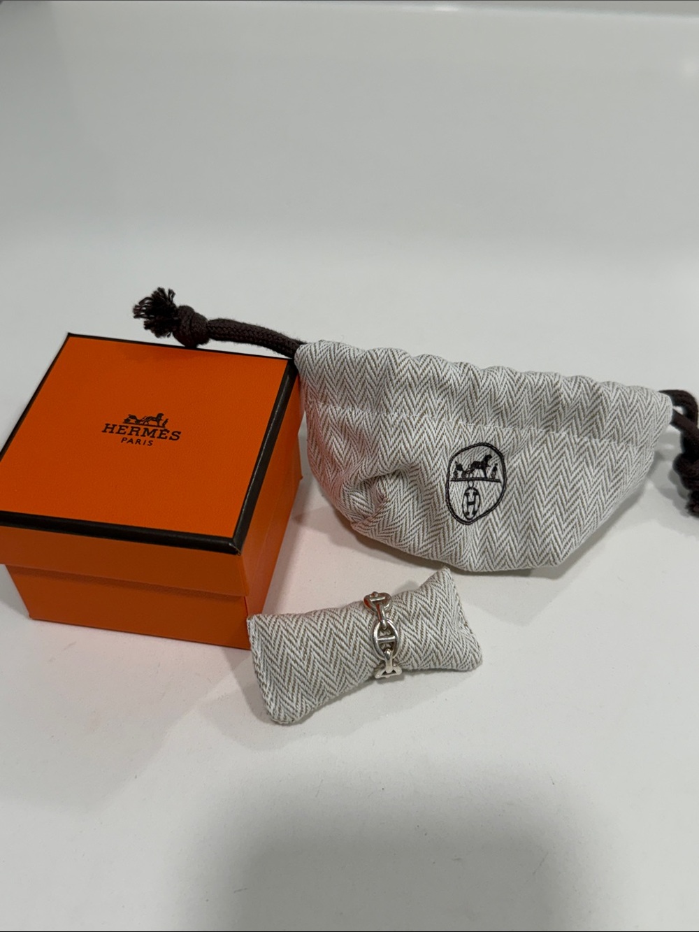 Hermes Silver Men’s Chain Bracelet with Horsebit Detail
